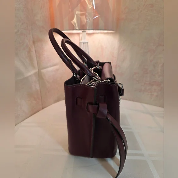 Michael Kors Burgundy Hamilton Handbag. Worn Once. EUC - Picture 6 of 14